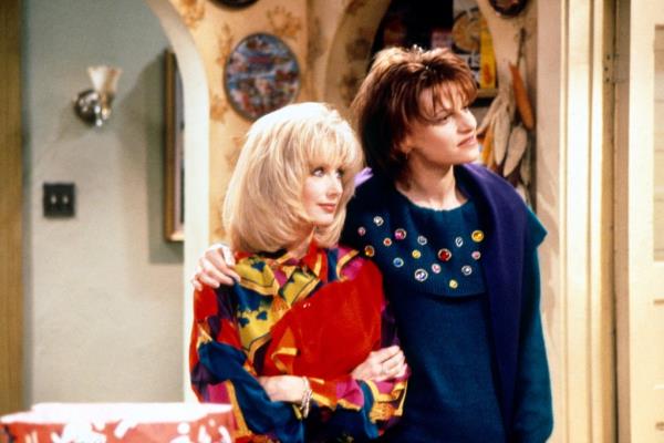 Morgan Fairchild and Sandra Bernhard in "Roseanne"