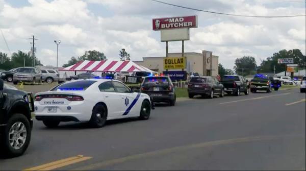 Two police officers were injured during a gunfight with the suspected shooter, but were both treated and released.